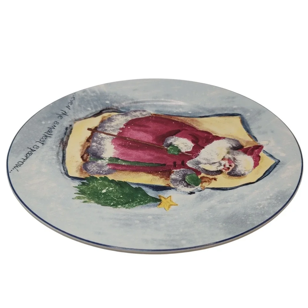Vintage Royal Norfolk Santa Plate Even The Smallest‎ Sparrow Christmas Holiday